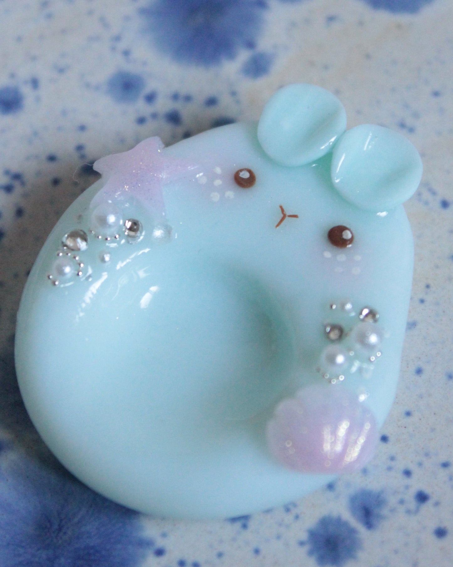 🫧🐰 Aqua bunny worry (not) stone