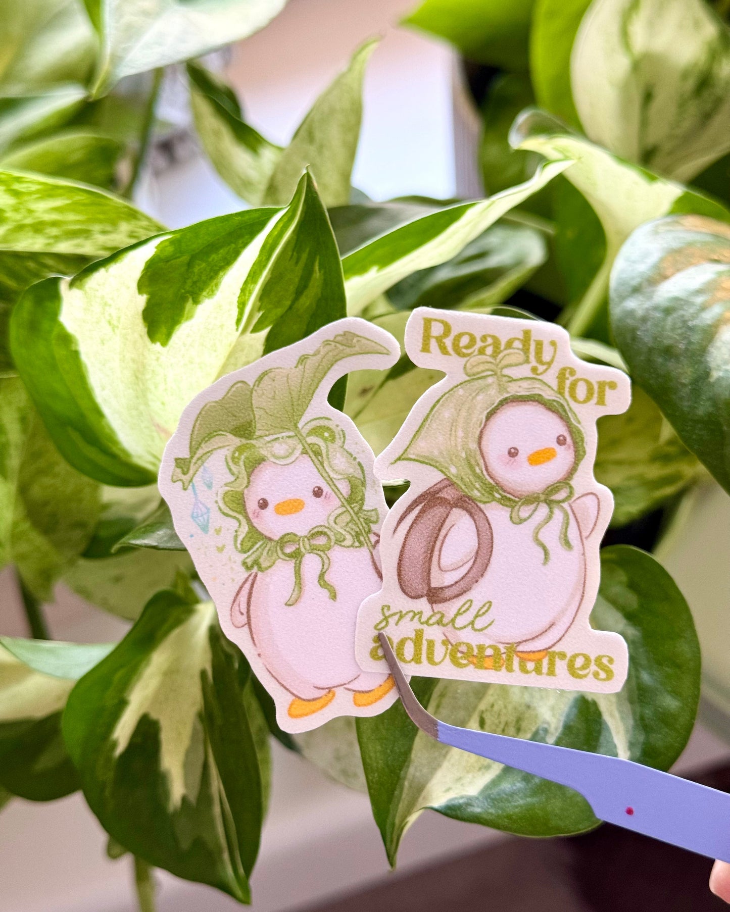 2 goose stickers (glitter laminate)