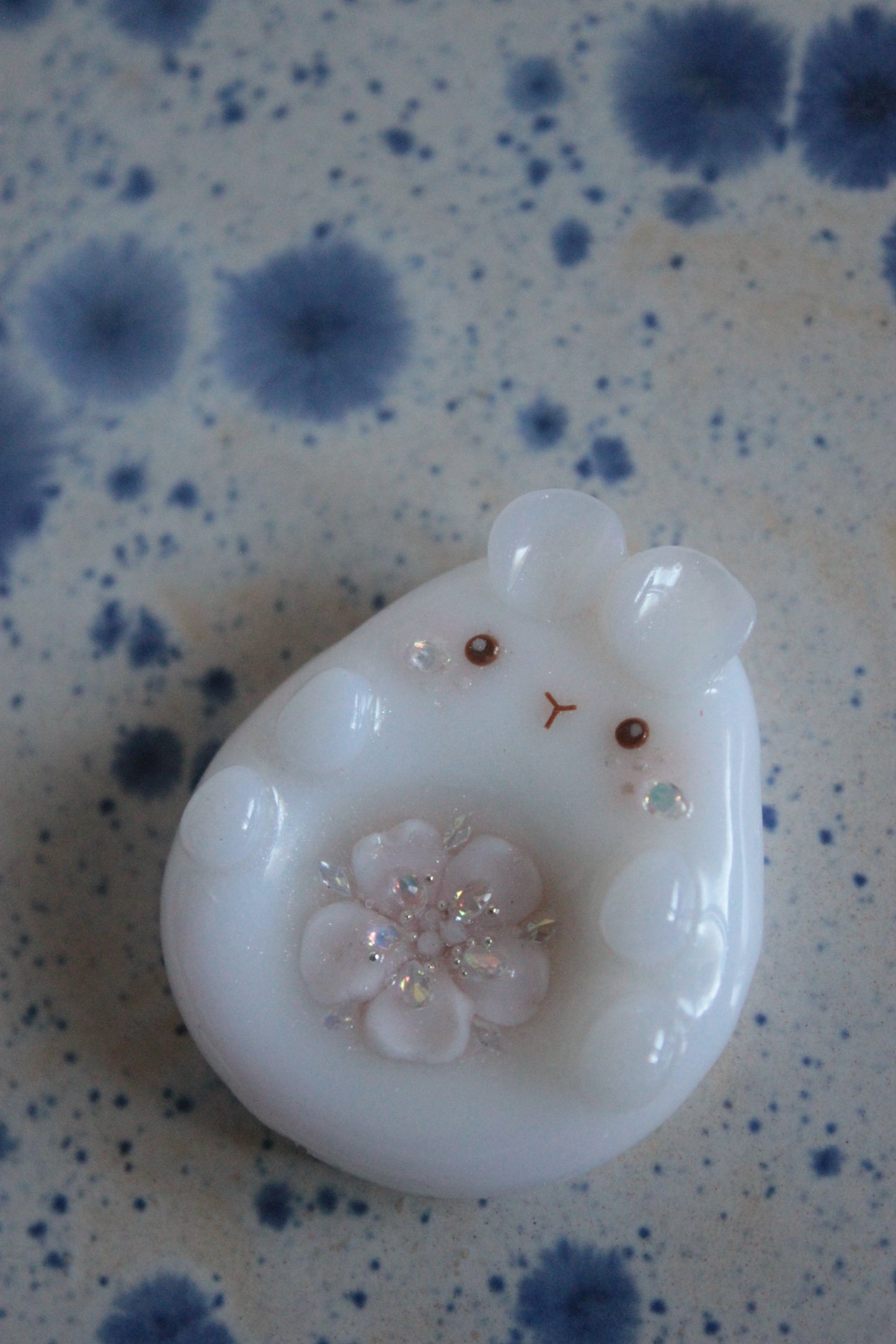 Crystal  bunny worry (not) stone