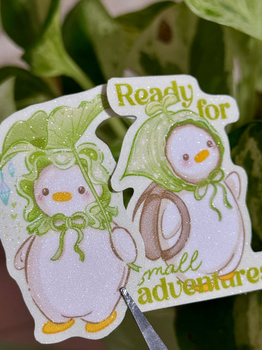 2 goose stickers (glitter laminate)