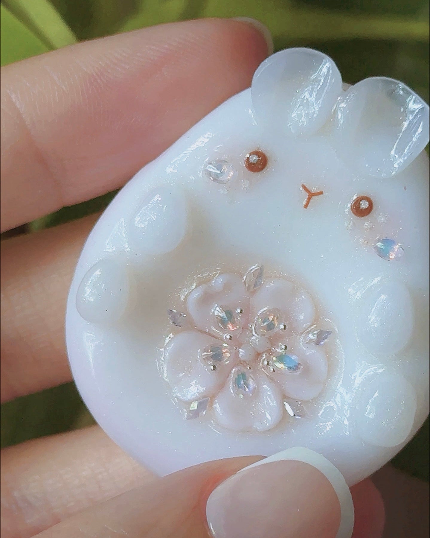 Crystal  bunny worry (not) stone