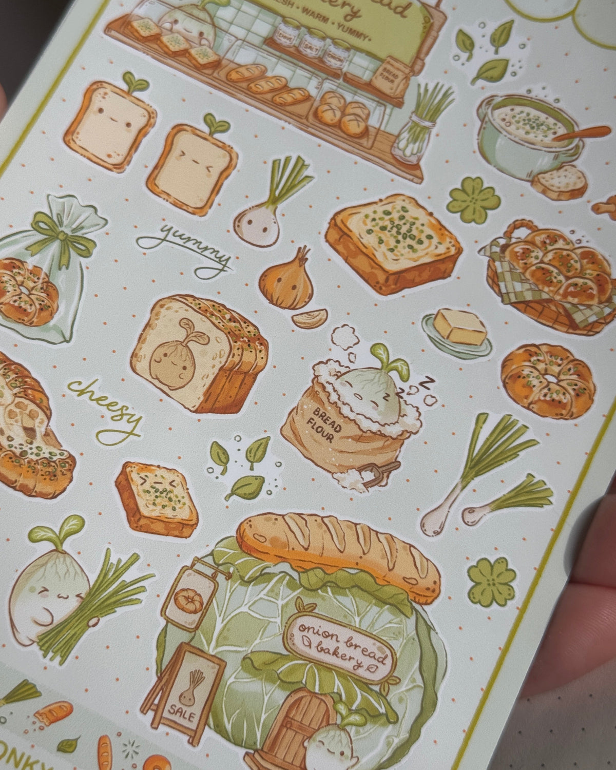 Onion bread bakery 🥯 sticker sheet