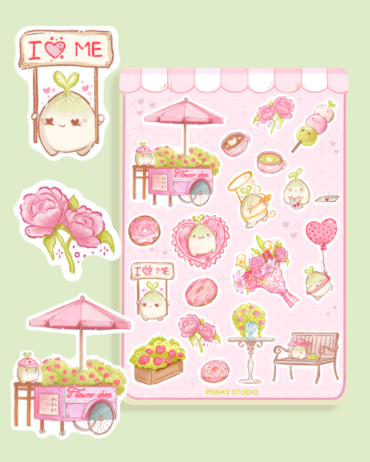 Pinky’s solo date 💕 sticker sheet