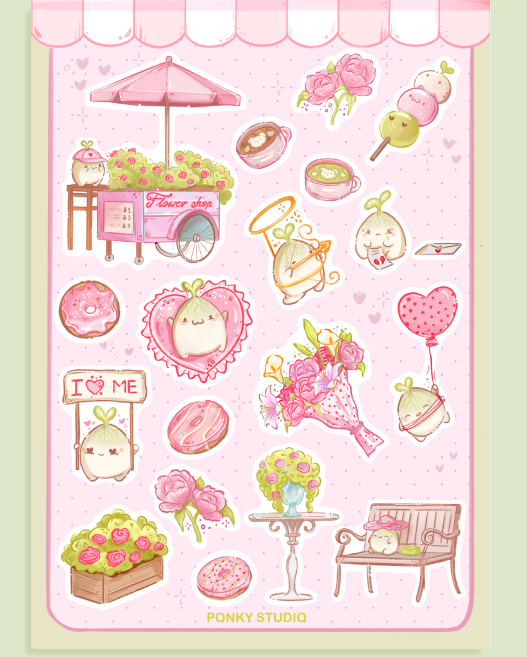 Pinky’s solo date 💕 sticker sheet