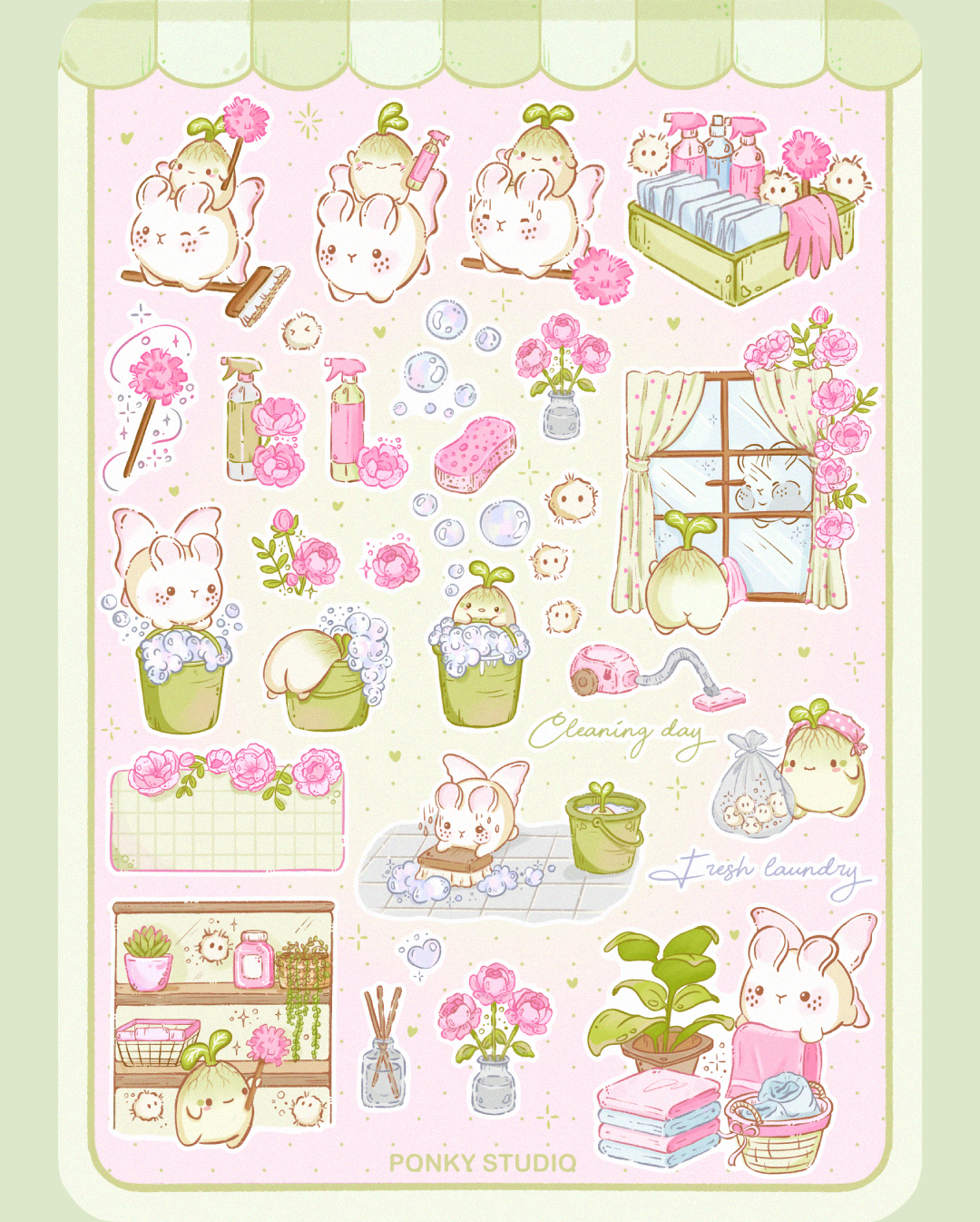 Cleaning day 🫧🧽 sticker sheet