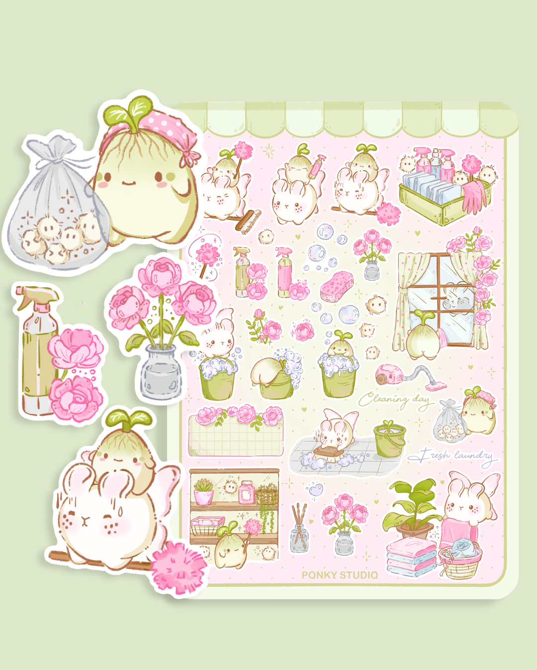 Cleaning day 🫧🧽 sticker sheet